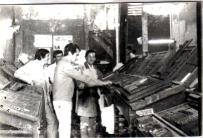 Diaro El Labrador, el Alcalde Alvaro Gutiérrez, junto a Agustín Armijo, Hugo Arévalos y Clorindo Mallea - 1985